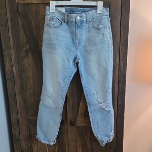 GAP Light Blue Cropped Distressed Jeans